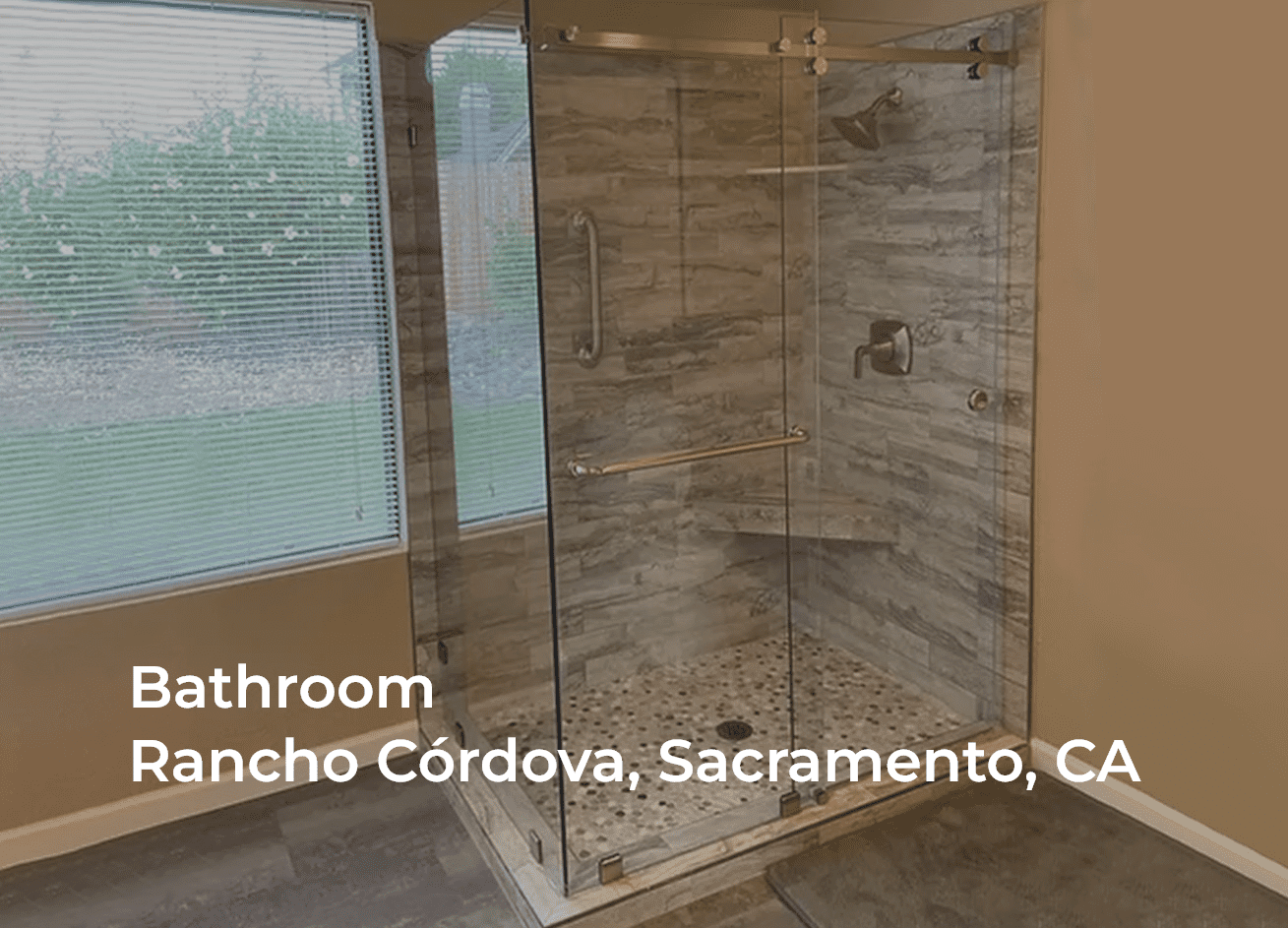 After picture of a shower tile installation project in Rancho Cordova's bathroom.