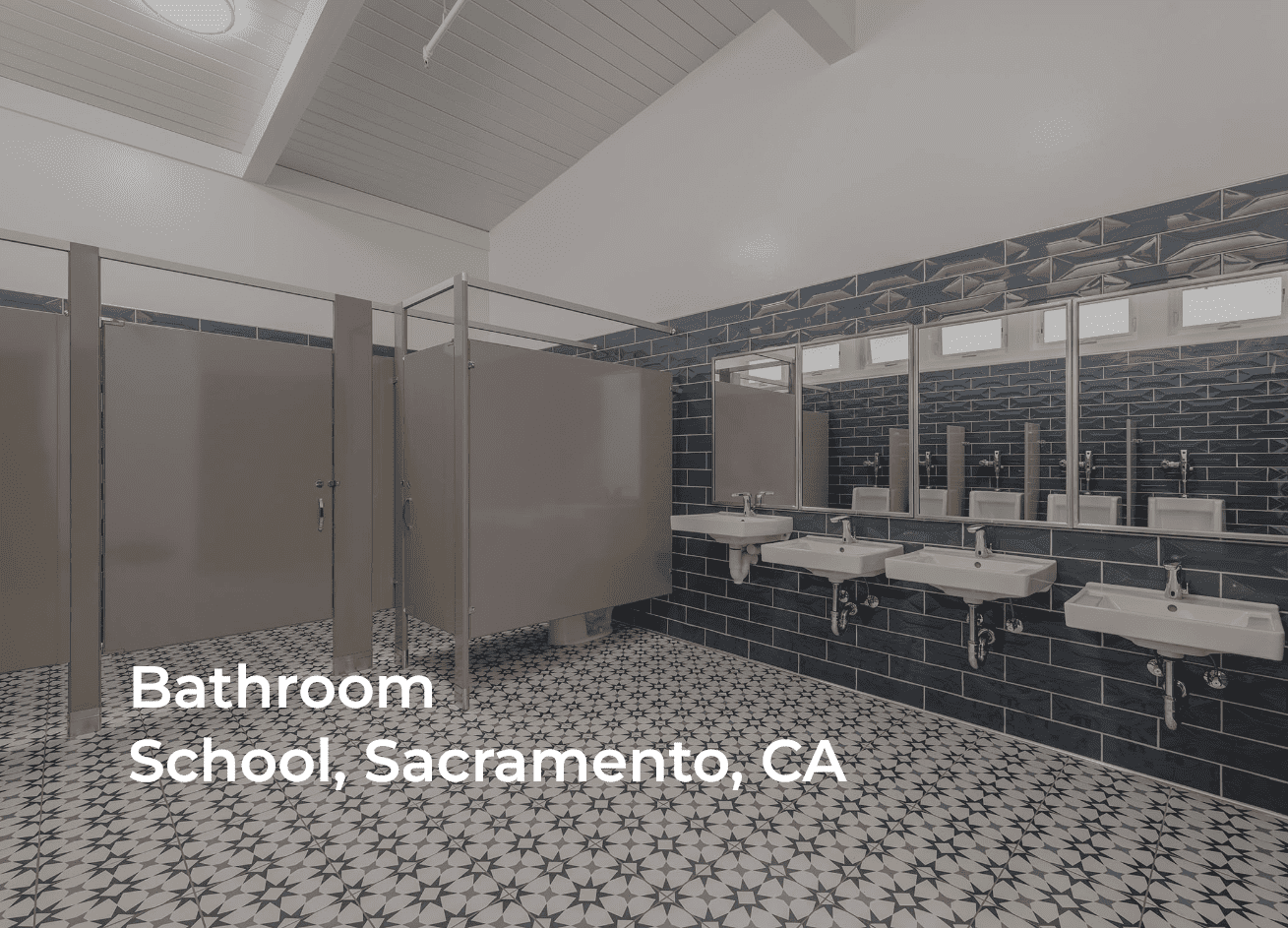 Sacramento CA school restroom tile installation project
