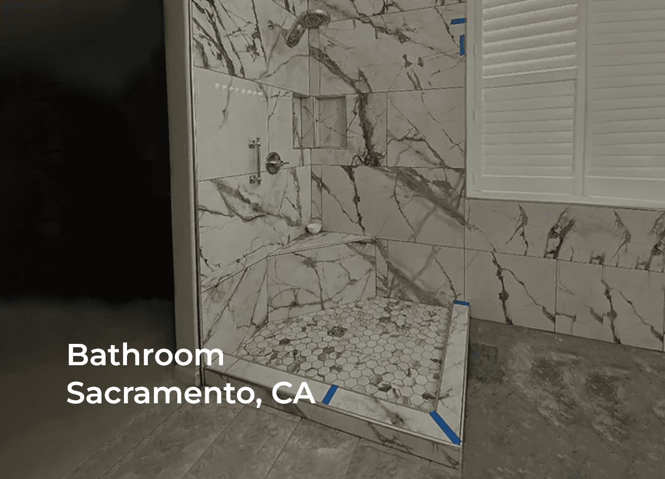 After picture of a bathroom tile installation project in Sacramento CA bathroom.